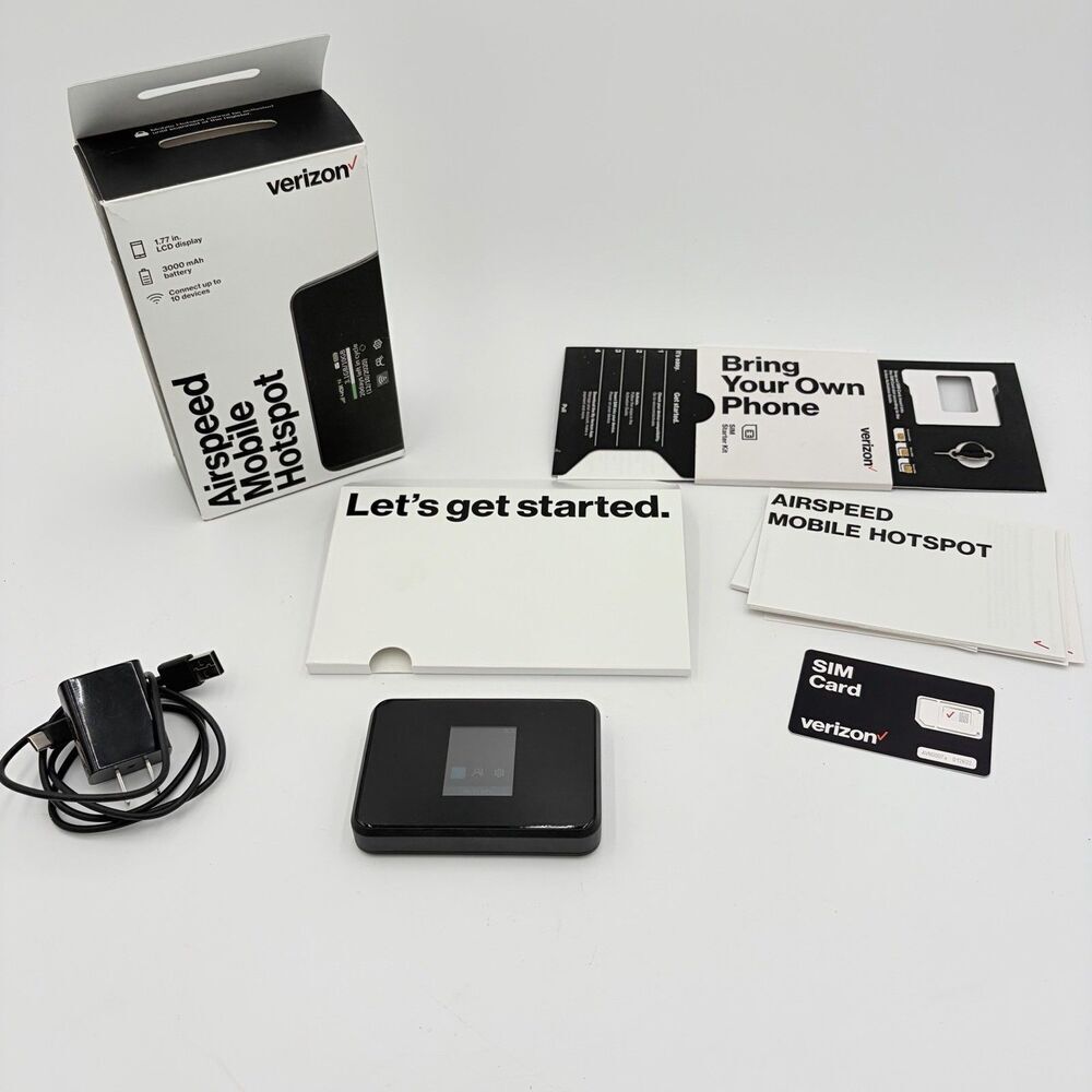VERIZON Airspeed Mobile Hotspot 4G LTE WiFi Router Tested w/ Box Charger